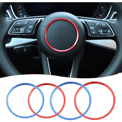Steering Wheel Cover Ring Car Sticker For Audi S Line A3 A4 B8 B6 A6 A7 A8 C6 Q3 Q5 Q7 A5 C7 TT Decorations Styling Accessories