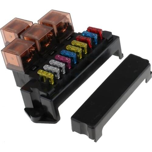 Car Fuse Box 80A 5-Pin Relay Socket Base Holder Auto Interior Engine Parts