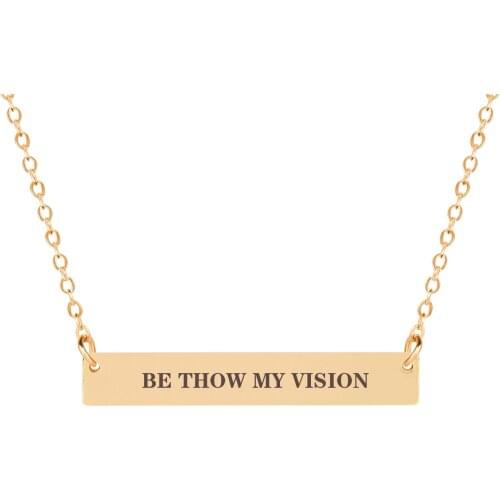 BE THOW MY VISION Fashion Carved Letters Personality Horizontal Bar Clavicle Necklace Creative Jewelry Female Jewelry