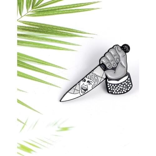 Fashion Cartoon Personality Hand Knife Shape Brooch Accessories Badge Enamel Pins Birthday Gifts For Friends Surprises For Child