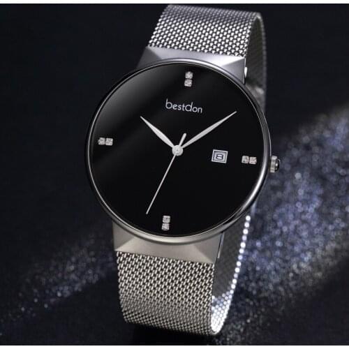 Lovers Watches For Men Womens stainless steel Strap Quartz Watch Mens Sports Clock Womens Dress Wrist Watch Couple Gift