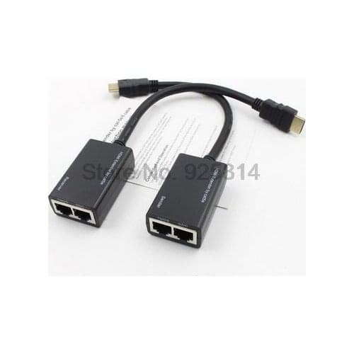 By dhl or ems 50pairs HDMI Extender Transmitter 1pair HDMI Over RJ45 CAT5e CAT6 LAN Extender Repeater Up To100ft Cable
