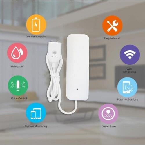 Water leakage sensor WIFI leak level Alarm tank detector safety security spill protection Tuya Smart living Life App home Remote