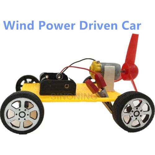 DIY electronic Wind Driven Toy Car assembly education creativity cheap age 3