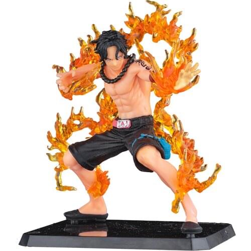 One Piece Anime Figure Model Portgas D Ace Combat Version Flame Anime Characters Action Figure Gift Collectible Childrens Toys