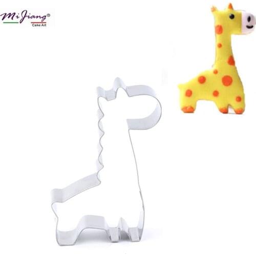 Cute Animal Giraffe Cake Mold Fondant Biscuit Cookie Cutter Stamp Slicer Stainless Steel Cake Decorating Tools Kitchen S7018