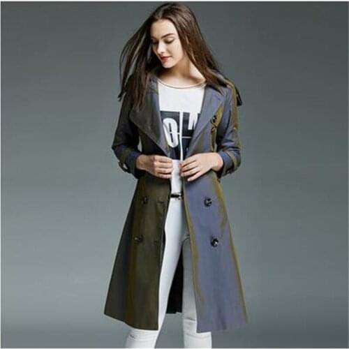 Chameleon ladies trench coat for women autumn long sleeves coats womens casaco feminino overcoat woman fashion plus size S - 4XL
