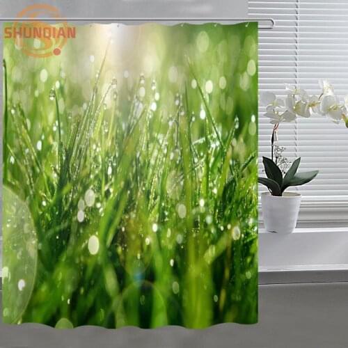 Dew Water droplets Custom Shower Curtain Fabric polyester Bathroom Curtain Acceptable Custom H03s26t99