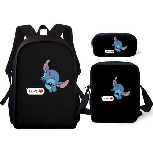 Disney Stitch Bookbags Set With shoulder bag Children School Bags Backpack Teenager Boys Girls Mochila Escolar Infantil