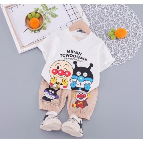 Toddler Baby Boys Gilrs Clothes Set Summer Baby Boys Body Suit Cotton Cartoon Kids Clothing Set Childrens Cloth Set