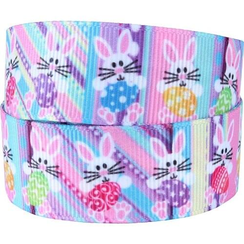 Happy Easter holiday printed grosgrain ribbon for baby headband