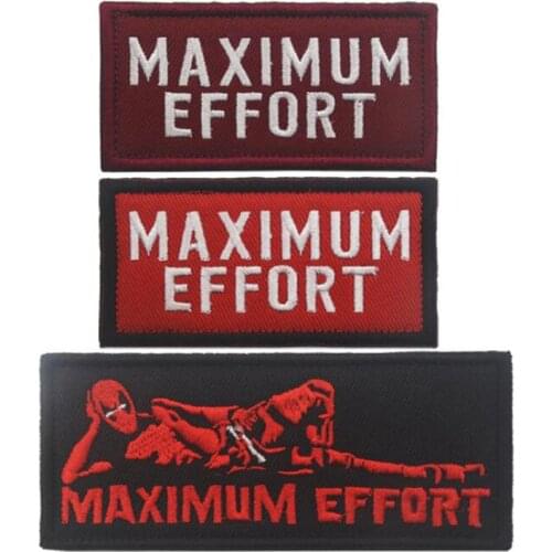 Maximum Effort Maximum Effort Motivation Morale Equipment Commotion Tactics Dead Waiter Embroidery Armband Cloth Patch