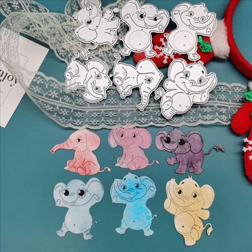 Cartoon elephant dies metal cutting dies cut die mold Scrapbook paper craft knife mould blade punch stencils dies