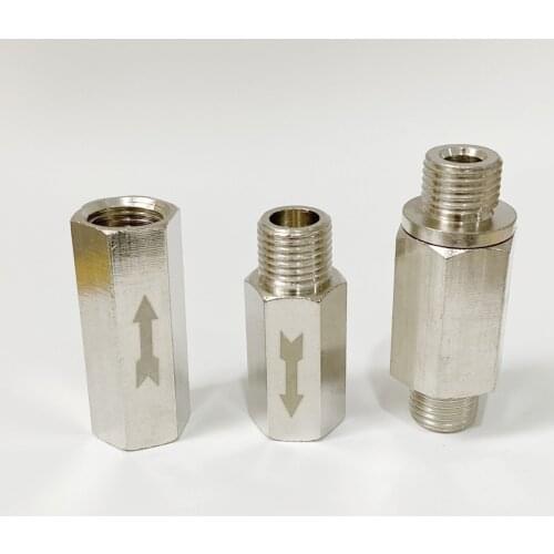 1/4" BSP Female Male Thread Brass Pneumatic One Way Check Valve Non-Return Valve Pipe Fitting Connector