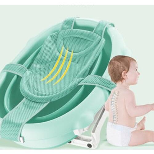 Baby Shower Bath Tub Pad Non-Slip Bathtub Seat Adjustable Newborn Safety Security Bath Support Cushion Foldable Soft Pillow