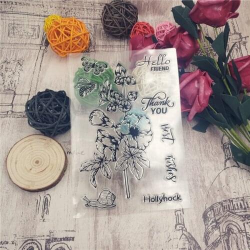 PANFELOU hollyhock Transparent Silicone Rubber Clear Stamps cartoon for Scrapbooking/DIY Easter wedding album