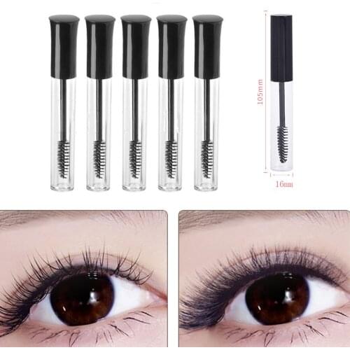 5/10PCS 10mL Empty Mascara Tube Beauty Portable Eyelash Vial Liquid Bottle Container Black Cap Refillable Bottles Makeup Tools