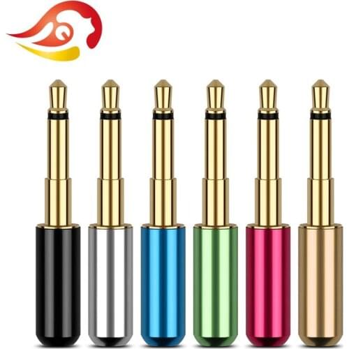QYFANG 3.5mm 2 Pole Gold Plated Copper Earphone Plug Audio Jack Wire Connector Alloy Shell Metal Adapter For MM400 HiFi Headset