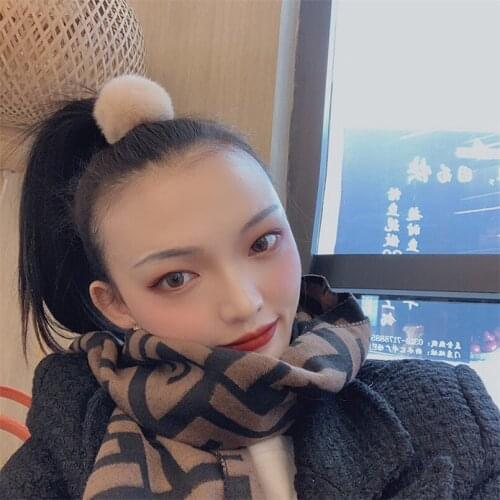 Lovely Ponytail Holder Girls Pompom HairBands Real Rex Rabbit Fur Elastic Hair Rings Rope Accessories