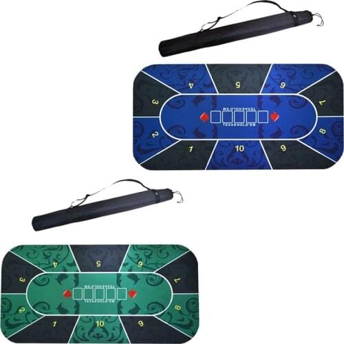 Deluxe Suede Rubber Texas Hold'em Pokers Tablecloth with Flower Pattern Casino Poker Set Board Game Mat Poker Accessory 1.2M