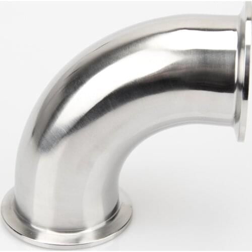 1.5" 2" 2.5 3" 3.5 4" Sanitary Quick Assembly Elbow 90 Degree 304 316 Stainless Steel Clamp Type Flange Buckle Right Angle Elbow