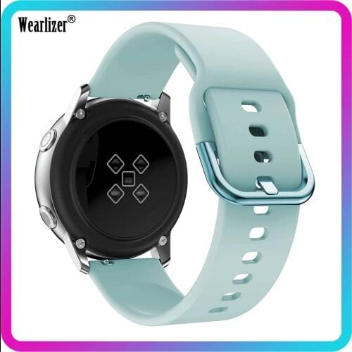 Wearlizer Silicone Band for Samsung Galaxy Watch 42mm Active 2 Sport Watch Band 20mm Original Wristbands Replacement for Samsung