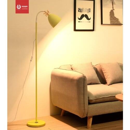Nordic Modern Minimalist Creative Floor Light Bedroom Standing Lamps Study Color Macarons Wapiti LED Floor Lamp