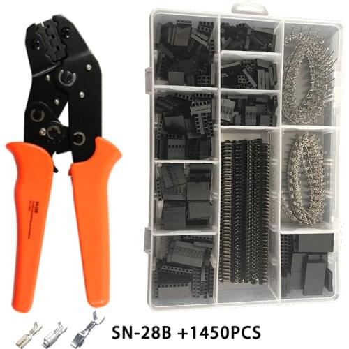 SN-28B 1450PCS jst plier dupont crimping pliers wire crimping hand tool set terminals clamp kit Ratcheting Crimper jst xh crimp