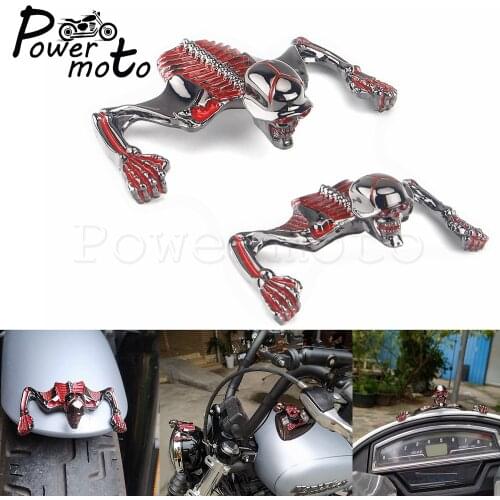 Steel Headlight Skull Ornament For Universal Motorcycle Fairing Turn Signal Fender Headlamp Visors Skull Skeleton Accessories