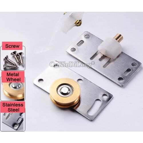 High Quality 4Sets Heavy Duty Sliding Door Wheels Pulleys Rollers Runners for Cupboard Cabinet Funiture Smoothly & Mute Wheels