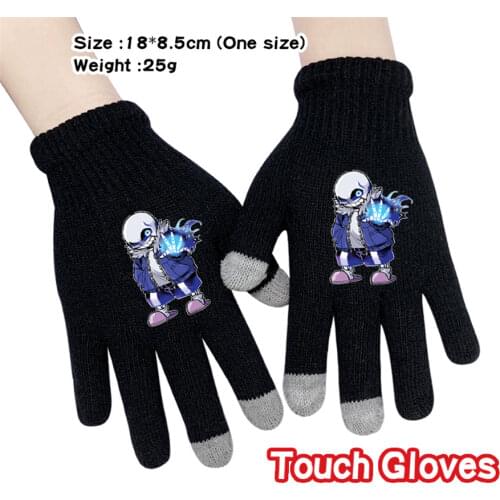 Cartoon Undertale Sans Winter Warm Touch Screen Gloves Boys Girls Capacitive Knitted Full Finger Cosplay Mittens Unisex Gift