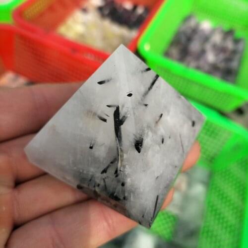 1pcs 5cm Rare NATURAL Tourmaline QUARTZ CRYSTAL pyramid healing