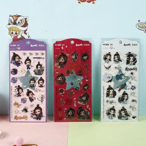1Pc Anime Mo Dao Zu Shi PVC Sticker Grandmaster of Demonic Cultivation Cartoon Figure Decorative Diary Label Stickers