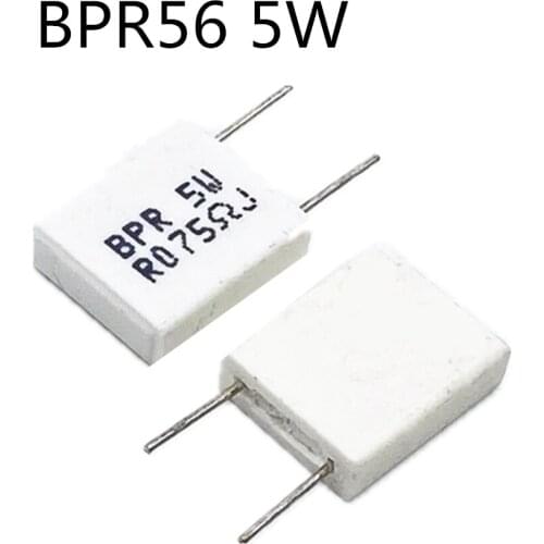 10pcs BPR56 5W 0.001 0.1 0.15 0.22 0.25 0.33 0.5 ohm Non-inductive Ceramic Cement Resistor 0.1R 0.15R 0.22R 0.25R 0.33R 0.5R