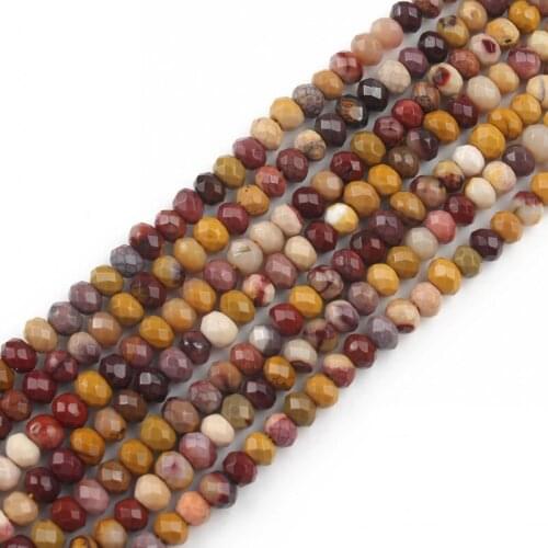2*4mm Natural Faceted Rondelle Stone Beads Mookaite Flat Loose Spacer Beads For Jewelry Making DIY Bracelet Accessories 15