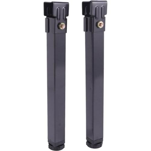 2 Pcs Adjustable Height Clamping Tube Leg Metal Square Bed Lifting Table Legs for Tatami Bed Frame Fixed Support Feet