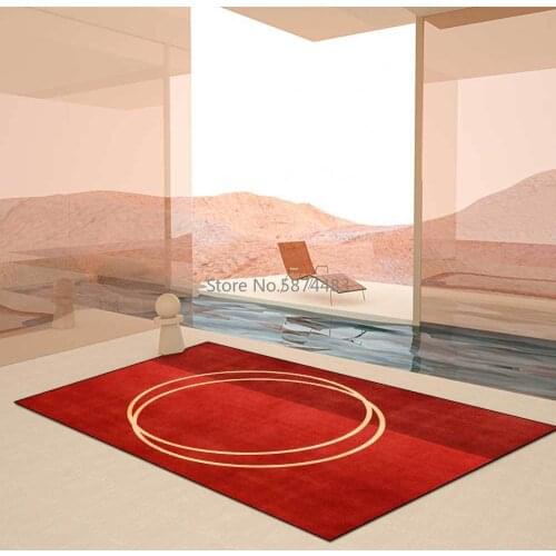 200*300cm Modern Fashion Light Luxury Simple Chinese Red Big Red Living Room Bedroom Bedside Carpet Floor Mat Customization