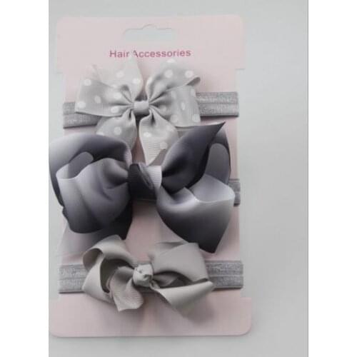 On sale 3pcs baby girl boy elastic bowknot dots headband children skinny stretchy Bow elastic hair Band Accessories para cabelo