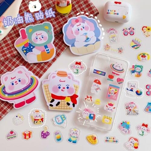48pcs/pack Cute Girl Sticker DIY Scrapbooking Journal Notebook Phone Album Decorative Stickers School Stationery Supplies