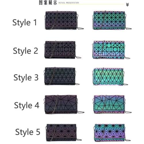 5 Style Fashion Luminous Luxury Geometry Changes Purse Cross Body Chain Bag