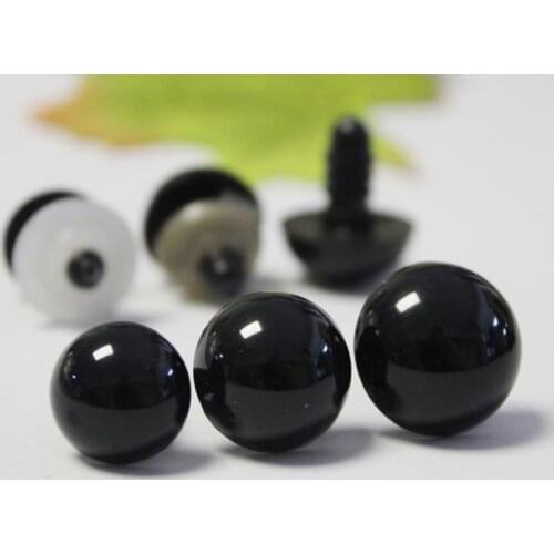 50pcs/lot NEW 14mm/16mm/18mm/28mm/30mm/40mm/50mm high quality bright full black round toy eyes