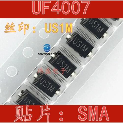 50PCS UF4007 US1M SMA HER107 DO-214 1 a 1000 v rectifier super fast recovery diode in stock 100% new and original