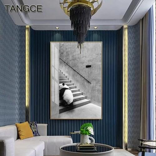 Abstract Black and White Painting Fashion Animal Posters Prints Industrial Wall Art Pictures for Living Room Nordic Home Decor