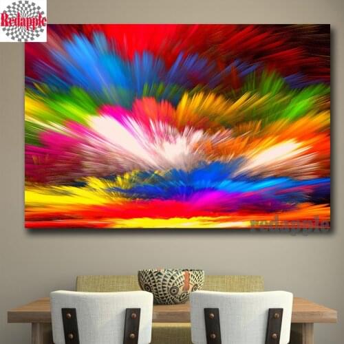 Full square drill Diamond embroidery diy diamond Painting Rainbow Colorful clouds Splash Cross Stitch Rhinestone Mosaic abstract