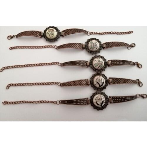 Ceramic stone hand embroidered circle bracelet bracelets for women jewelery valentines day jewelry valentines day gift bracelet