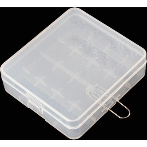 1Pc Portable Hard Plastic Case Holder Storage Box Durable Transparent Batteries Storage Cases Fit for 4x18650 Batteries