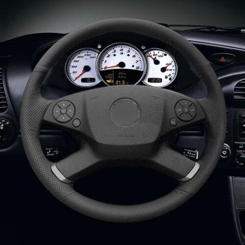 Black Artificial Leather Car Steering Wheel Cover for Mercedes-Benz E-Class W212 E 200 260 300 2009-2013