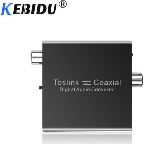 Kebidu Digital Audio Converter Optical SPDIF Toslink To Coaxial And Coaxial To Optical SPDIF Toslink Bi-Directional Switcher