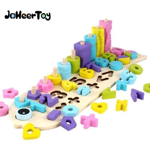 Montessori Educational Wooden Toys for Children Math Toy Learning to Count Numbers Digital Matching