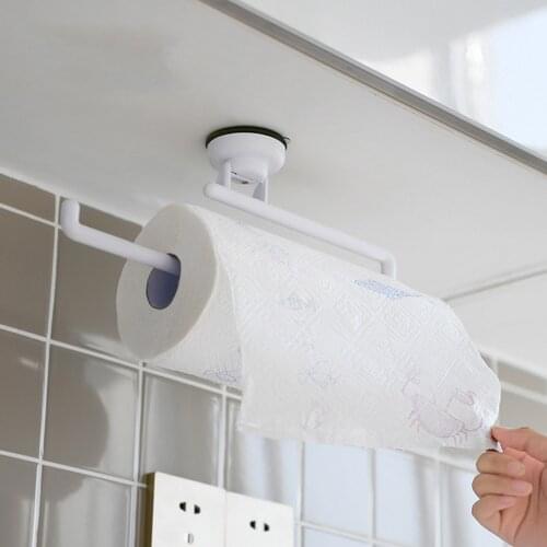 Behogar Plastic Toilet Paper Towel Holder Tissue Roll Hanger Rack Bracket with Suction Cup for Bathroom Lavatory Supplies
